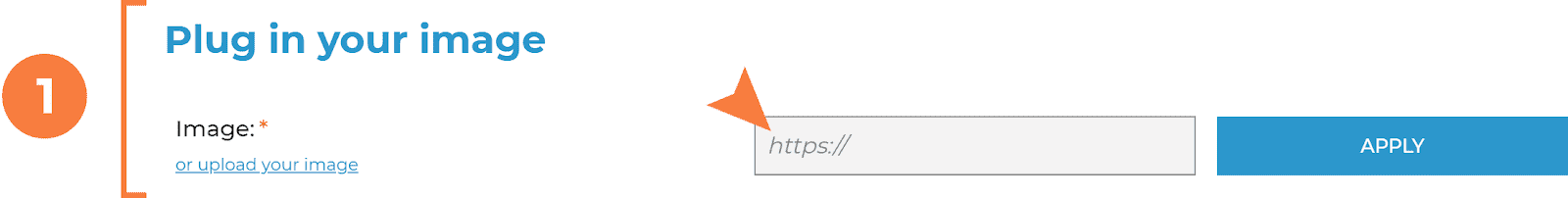 plug in your image using a image url. responsive image generator.